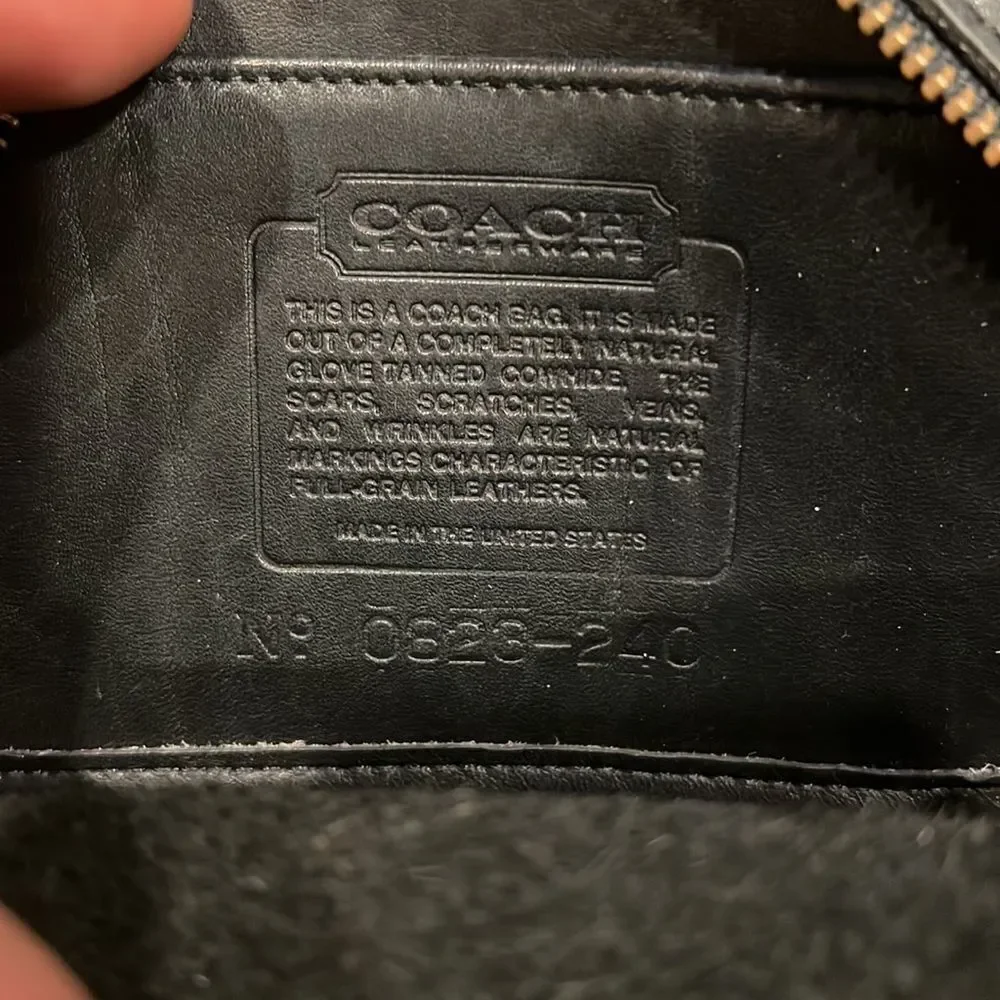 VTG Coach Shoulder Bag Half Moon Shape black full grain Leather made in USA - Picture 4 of 12